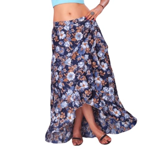 Image of JYESHTA Women's American Crepe Flared A Line Stitched Long Skirt with 12 Mtr Flare 40 in Height | Skirts for Women Long Length | Long Skirts for Girls