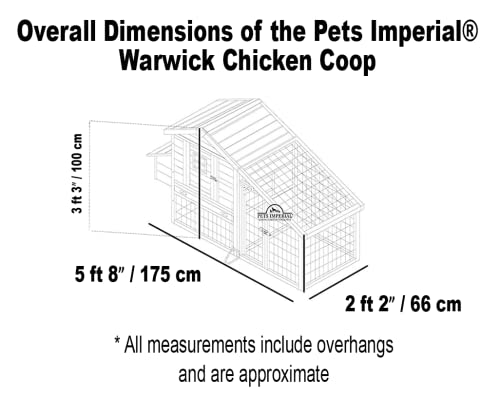 Pets Imperial® Warwick Hühnerstall mit Auslauf - Hühnerstall aus Holz mit Nistkasten und ausziehbarem Tablett - 175 cm… – Bild 3