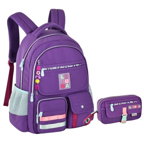 Kit Mochila e Estojo Escolar Juvenil Da Youtuber Luluca Lilás