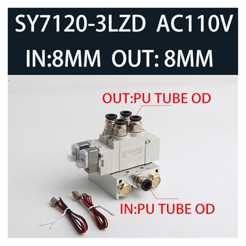 SY7120-3LZD electrovanne 8mm de commande pour cylindre pneumatique
