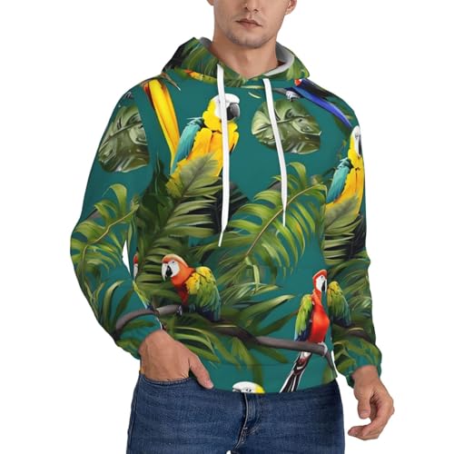 Sweat à capuche homme imprimé tropical souple qui ne ternit pas