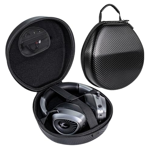 Custodia rigida per cuffie Over-Ear - Custodia universale in EVA antiurto per cuffie grandi - Adatta per cuffie da studio, DJ e gaming - Borsa da viaggio, colore nero