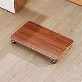 Carrello per piantare in legno con ruote, supporto mobile per casa, scaffale per stampante EasyMove, pallet quadrato per trasporto (noce 45 x 30 cm)