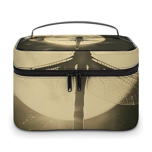 Foldable Travel Luggage Bag for Men And Women, Dry And Wet Separation Portable Travel Luggage Bag, Dragonfly And Moon Printed Waterproof Sports Luggage Bag, Fitness Bag