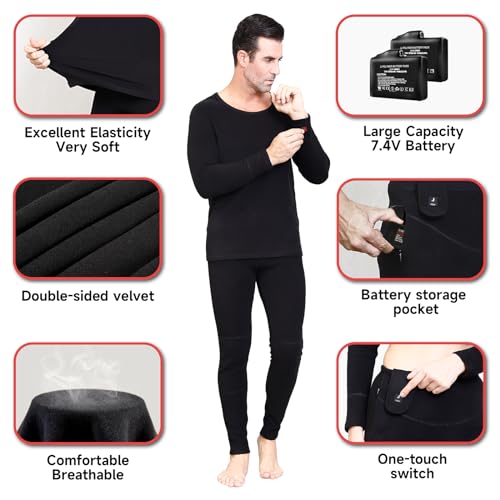 LONHEO Heated Thermal Underwear Set for Men Women Electric Pants for Cold Winter Clothing Long Johns for Sports4