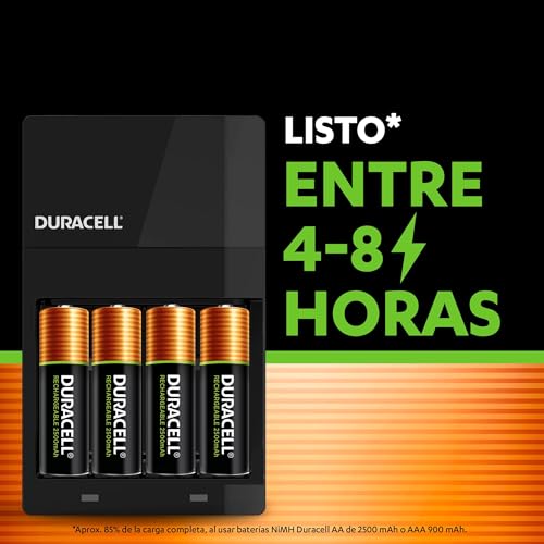 Pilas recargables AA con cargador 5 pilas recargables aa con cargador marca Duracell (3)