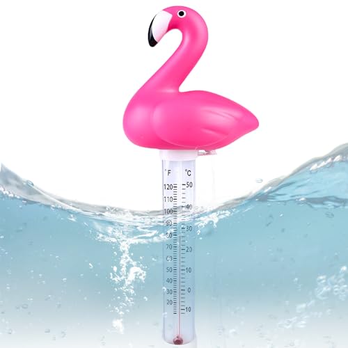 Thermomètre flottant incassable pour piscines, spas, aquariums, étangs et bébés (rose)