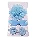 Produktbild osmanthusFrag 3 Stücke Kleinkind Baby Mädchen Blume Bowknot Stirnband Elastisches Haarband Einfarbig Blue