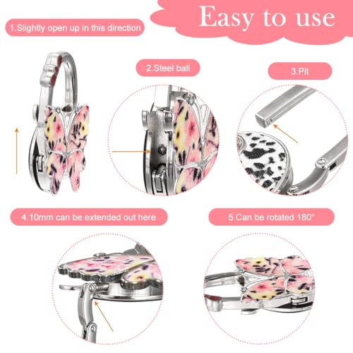 Image of HASTHIP 2Pcs Foldable Purse Hook, Women Bag Table Hanger Collection Purse Hanger for Table, Portable Table Bag Holder for Handbag, Backpack, Sling Bag ( Metal Multi-Purpose Hook with Storage Bag)