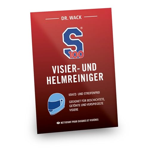 DR. WACK - S100 Visier- & Helmreiniger Tuch - Schnelle & kratzfreie Reinigung für unterwegs - Reinigungstuch für Motorradhelm - Für alle Visiere geeignet - Hochwertige Motorradpflege