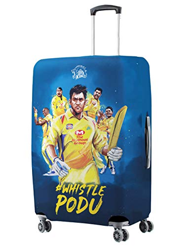 Nasher Miles x Chennai Super Kings (CSK) Polyester Blue Whistle Podu 65 cm (24 Inch) Medium Protective Luggage Cover