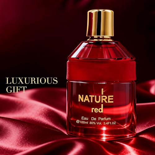 Image of Men's Eau de Parfum, Citrus Floral Men's Perfume with Musk & Cedarwood Base, Viva Las Vigas Rose Fragrance I nature Red