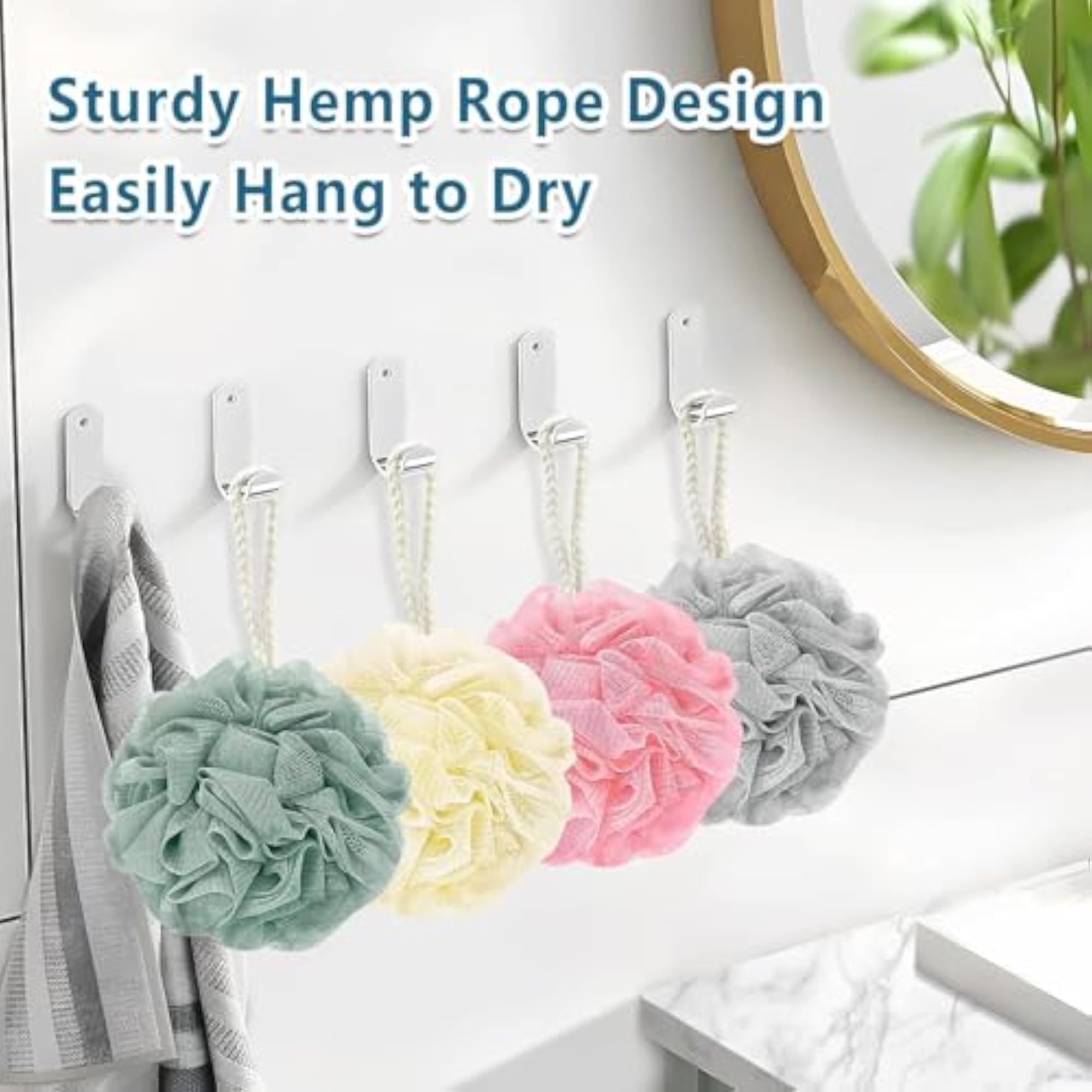 Loofah for Bathing with Soft Silicone Massager, Multi Colour