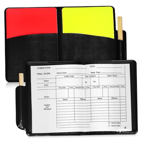 KICHOUSE Referee Kit for Soccer 2 Pack Yellow Red Cards Score Sheet Pencil Portable Wallet Complete Set