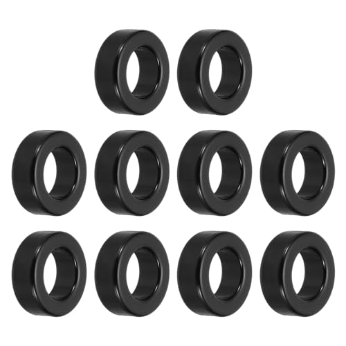 QUARKZMAN 10uds Toroide Núcleo, 24x42x16mm Hierro Ferrita Estrangulamiento Anillo Potencia Toroidal Transformador para Estabilizar Señal Transmisión, Negro