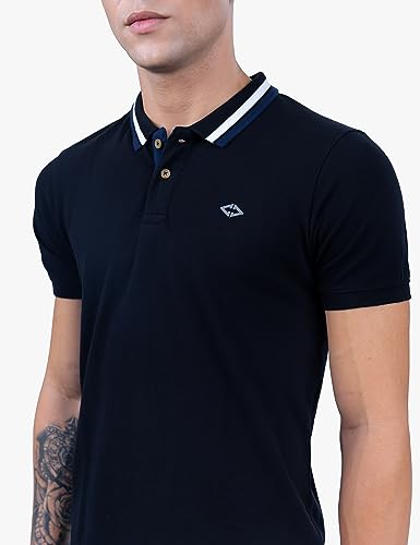 Image of Revolt Streetwear SINDICATE Men Revolt Men's 100% Cotton Polo T-Shirt - with Logo Branding (Jet Black, L)