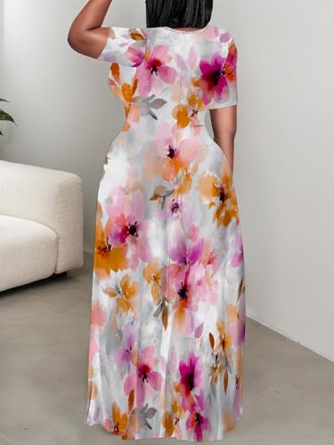 Image of Plus Size Maxi Dresses for Curvy Women T-Shirt Summer Sun Dresses Loose Fit