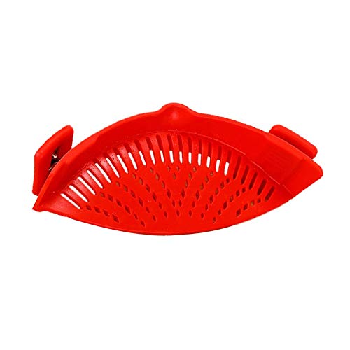 Preisvergleich Produktbild Peanutaod A2610 Küche Abtropffläche Silikon Topfseite Gemüse Gießen Gemüse Abtropffläche Haushalt Filter Wasser Nudel Leakproof Abtropffläche - Rot