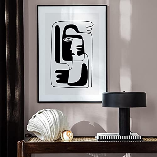 Toile art abstrait femme minimaliste 60x90cm sans cadre pour salon