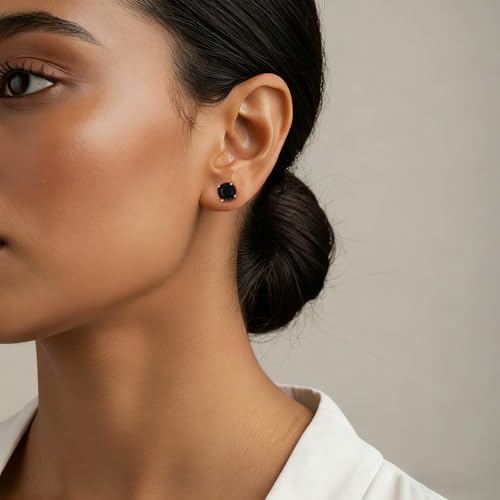 Image of 5 Pairs 14K Gold Plated Stud Earrings for Women, Hypoallergenic Earring Sets for Multiple Piercing, Premium Cubic Zirconia Studs Earrings for Women