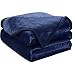 EASELAND Soft Queen Size Blanket All Season Warm Fuzzy Microplush Lightweight Thermal Fleece Blankets for Couch Bed Sofa,90x90 Inches,Dark Blue