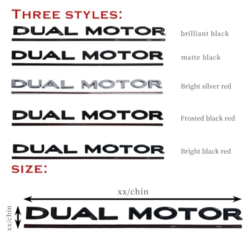 Image of Dual Motor Emblem Badge Sticker Plaid Decor Compatible with Tesla Model 3 Y X S Accessories (Glossy Black-Black Line)