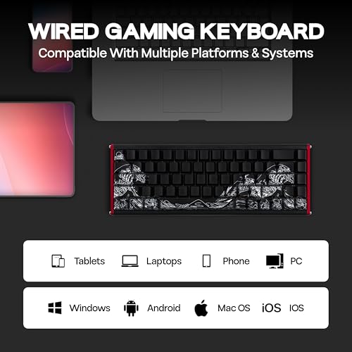 Image of MechLands AJAZZ ALUX68 HE Aluminum Rapid Trigger Gaming Keyboard with Magnetic Switch, Wired Hall Effect Keyboard with 8K Polling Rate, 0.125ms Latency, RGB Backlight (Black Side-Printed, ALUX68)