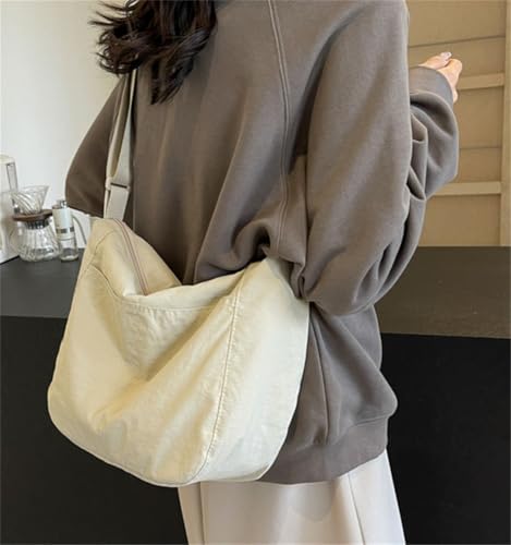 Waterproof Nylon Tote Bag Women Lightweight Handbag Zipper Durable Purse Large Hobo Bag Adjustable Strap Shopping Work4