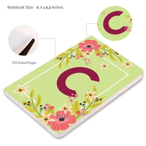 Image of AccuPrints Initial C Premium Soft Bound Notebook Diary |Size 21 x 14.5 cm| for Girls and Women (A5,192 Ruled Pages, 80 GSM) Personal Diary