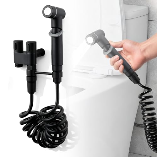 Kit Douchette WC, Douchette Toilette avec robinet mitigeur double commande et flexible, Douchette de Bidet pour le bain des animaux, les soins personnels et la...