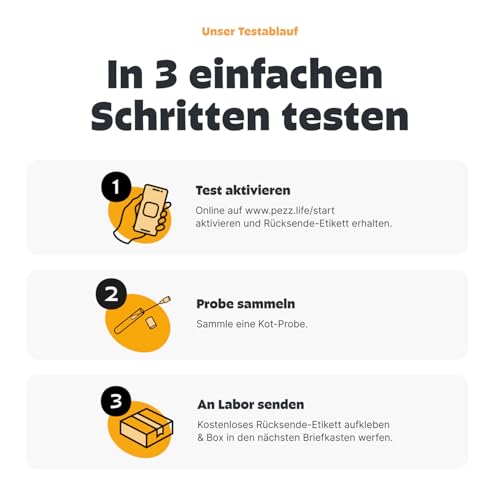 PEZZ Durchfall Test PCR für Hunde | Zuhause auf die häufigsten 6 Durchfallerreger testen | Nur eine Probe erforderlich | inkl. Giardien, Salmonellen, Campylobacter | gratis Labor-Versand