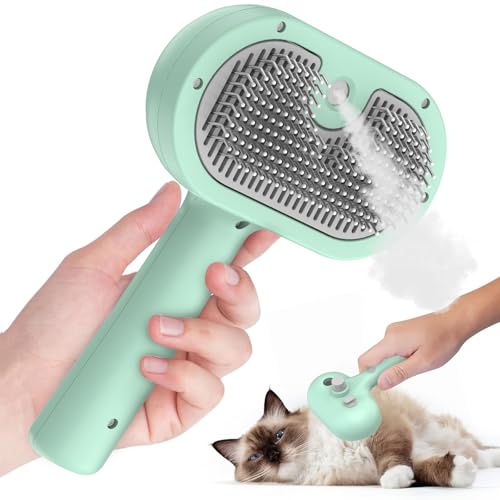 Brosse à Vapeur 3 En 1 Pour Chien Et Chat - Peigne De Massage En Spray Rechargeable Avec Réservoir D'eau - Pour Poils Courts Et Longs, Idéal Pour Massage Et...