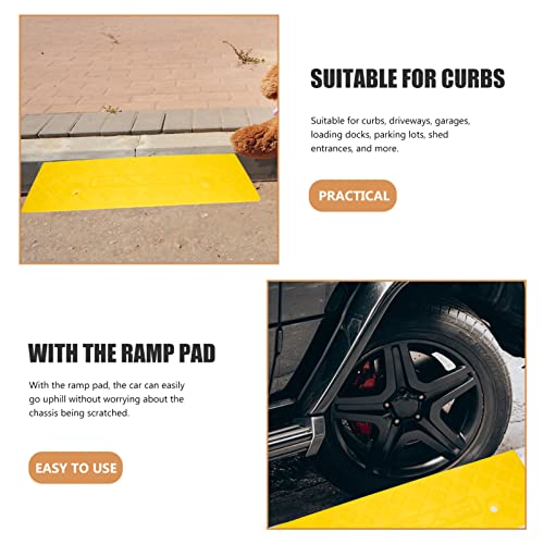 Rampa para Bordillo de Entrada Tofficu de Goma Amarilla Ligera y Portátil para Carga de Coches miniatura 7