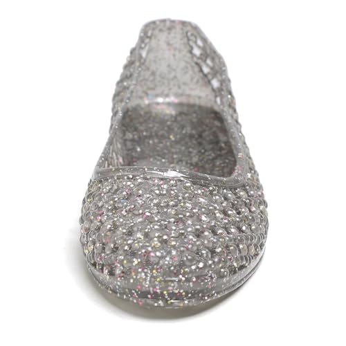 Image of Stunner Women Beach Jelly Shoes Slip On Crystal Summer Hollow Ballet Flats | Summer Cool PVC Breathable Outdoor Indoor Dressy Flat Sandals for Holiday Shopping Spa Swimming Pool
