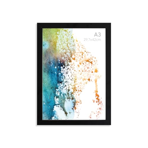 LABORATORIO 102 Cornice Nera PVC da Parete o Tavolo Decorazione per Casa (1 CORNICE A3, 29,7x42cm), Quadri da parete, Cornici Foto Multiple vari formati, adatta per poster da parete, portafoto