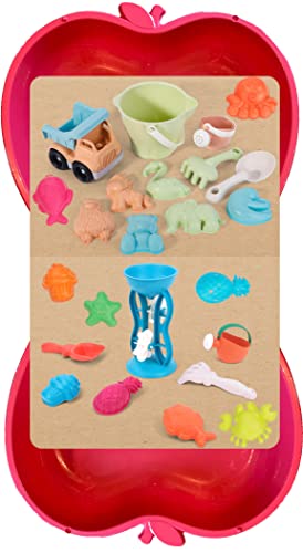 Sandbox Sandkasten in Apfelform XL (2X rosa + 24tlg Bio-Set)