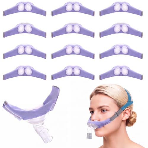 Image of Nuanchu 12 Pcs Nasal Pillow Liner for CPAP Cushion Nasal Cushion Pillow Covers Cotton Liners Skin Sleep Protector Compatible Comfort Reusable Reduce Noisy Air Leaks and Irritation (Blue)