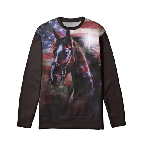 Boys Sweatshirts Casual Long Sleeve 3D Print Animal Tops Kids Crewneck Pullover Tees Size 6-16 Years2
