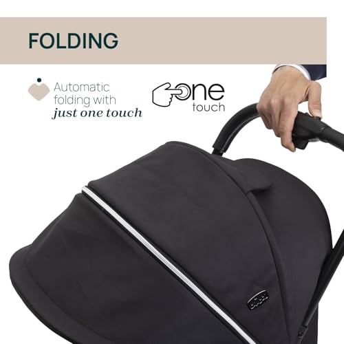 Image of Chicco Goody XPlus Stroller | One-Touch Self-Fold | Padded Seat & Shock-Absorber Wheels | 4 Recline Positions | Adjustable Backrest | Birth to 4 Years | UV50+ Extendable Canopy | Ebony Colour