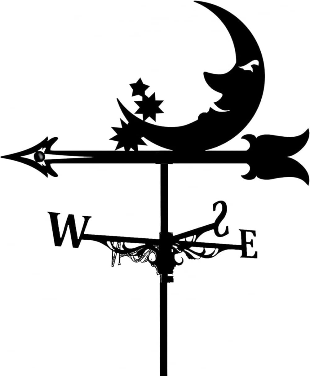 TAXXII Wind Vane Weather Metal Weathervane Retro Farm Scene Garden Stake Direction Indicator, Decorations Vane-Color 2