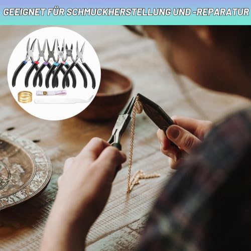 6 Stück Schmuckzangen Set,Schmuck Rundzange für Schmuckherstellung Werkzeug – Ansicht 5