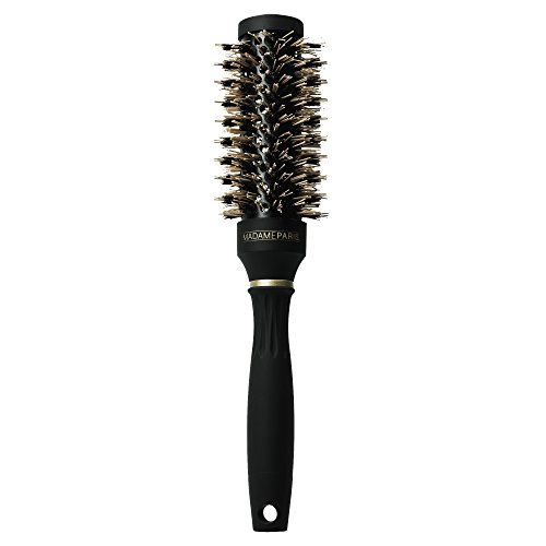 MadameParis - Brosse à cheveux en poils de sanglier naturels - Brosse ronde pour brushing - Round Brush - Brosse de coiffeur - Brosse à cheveux de qualité professionnelle 32mm