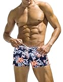 COOFANDY Mens Swim Trunks Quick Dry Beach Swim Brief Square Leg Swimwear Board Shorts with Zipper Pocket
