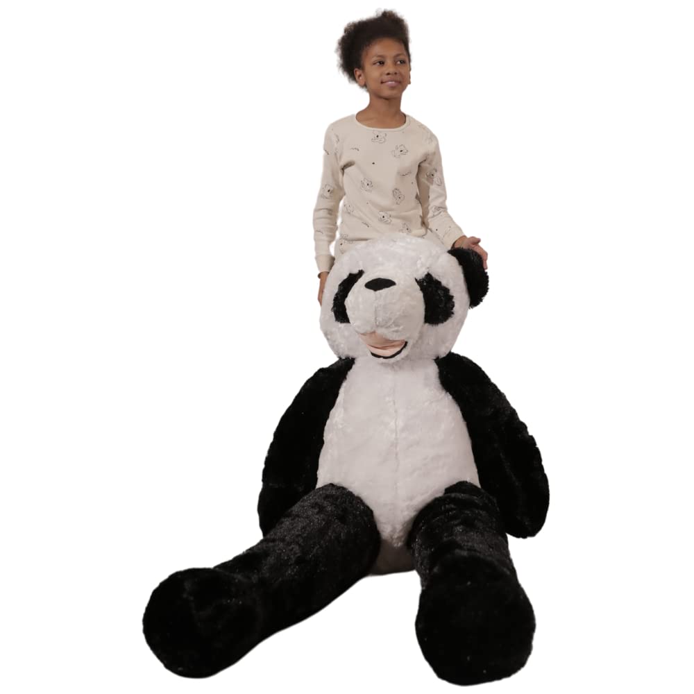 bananair - Gigantyczny pluszak Panda - zmontowany we Francji - Gigantyczny miś XXL, bardzo miękki i miękki, uściski na urodziny, do sypialni, uroczystości (160 cm)