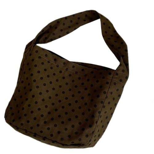 Sac à main tendance café en toile avec bandoulière réglable pour femme