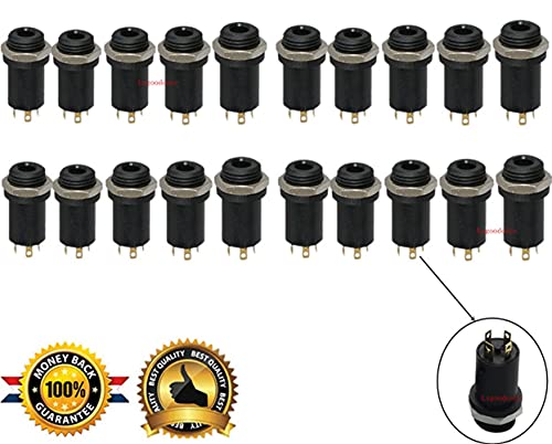 Lsgoodcare 3.5Mm Mini Stereo Panel Mount Jack Connector 3.5Mm Headphone Audio Video Female Vertical Jack Socket Plug With Nuts,Full Gold-Plated High Temperature 4 Channel (20Pcs) #TOP4