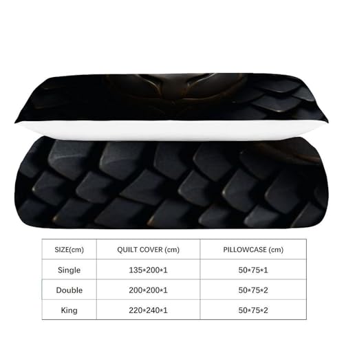 Housse de couette single Le Serpent Noir microfibre 135x200cm imprimé animaux - 4