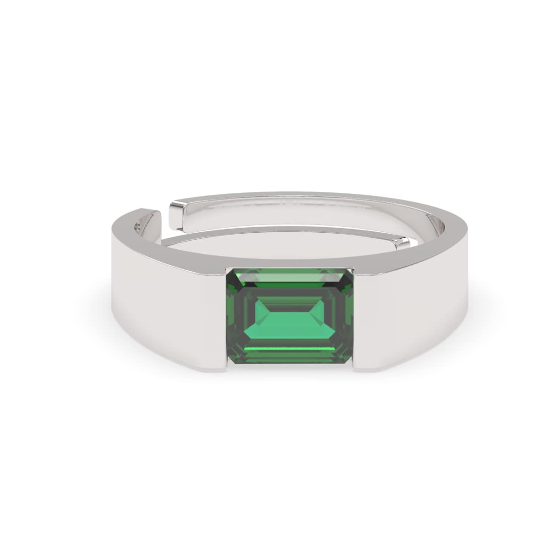 Clara Real 925 Sterling Silver Band Ring | Size Adjustable, Rhodium Plated, Swiss Zirconia | Gift for Men & Boys (B0CSP7HM95) Amazon Price History, Amazon Price Tracker