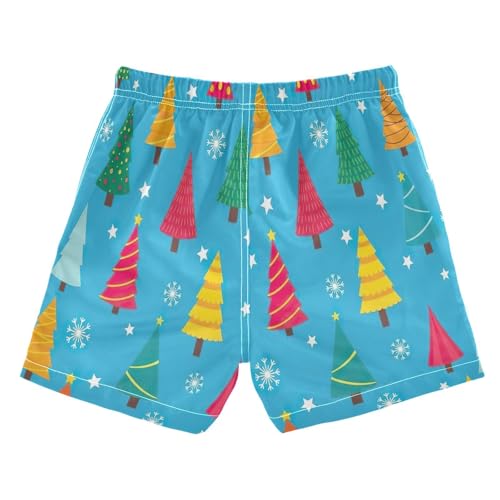 Boys Swim Trunks, Anti Chafe Swim Trunks Boys 2 T, Whimsical Christmas Trees Blue2