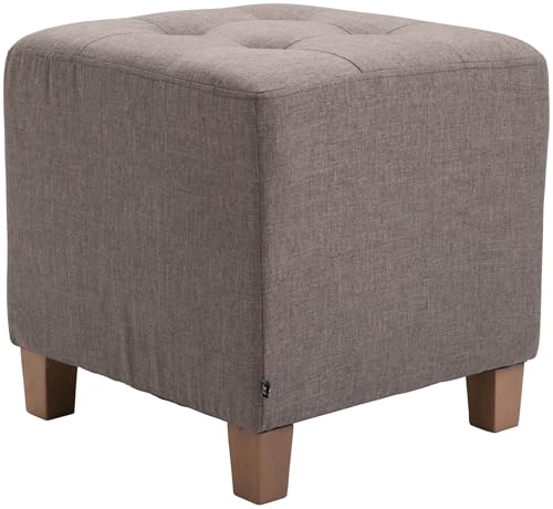 CLP Sitzhocker Pharao I Gepolsterter Sitzwürfel Mit Stoff-Bezug I Helle Holzbeine, Farbe:Taupe CLP Sitzhocker Pharao I Gepolsterter Sitzwürfel Mit Stoff-Bezug I Helle Holzbeine, Farbe:Taupe